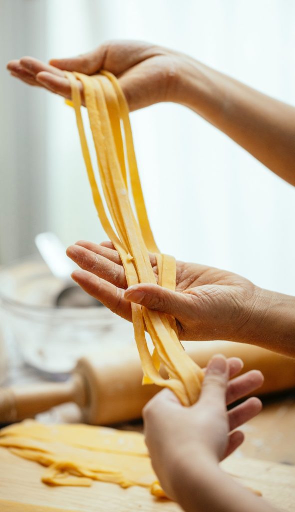 authentic italian pasta being made